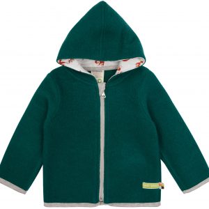 Loud&Proud Wollfleece-Jacke mit Kapuze grün