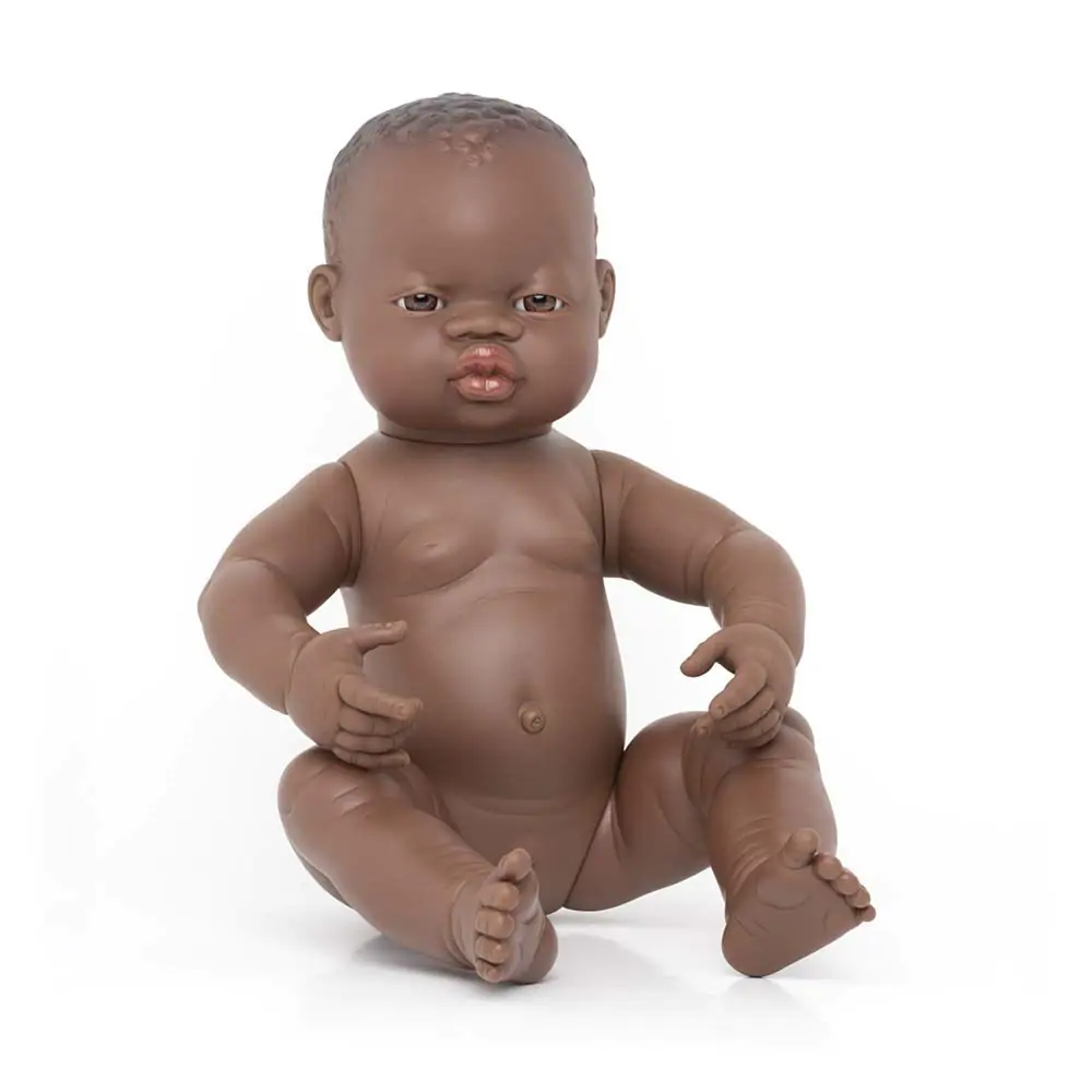 Miniland Puppe Anatomisch korrekt weiblich african 38cm (inkl. Kleidung) – Bild 2