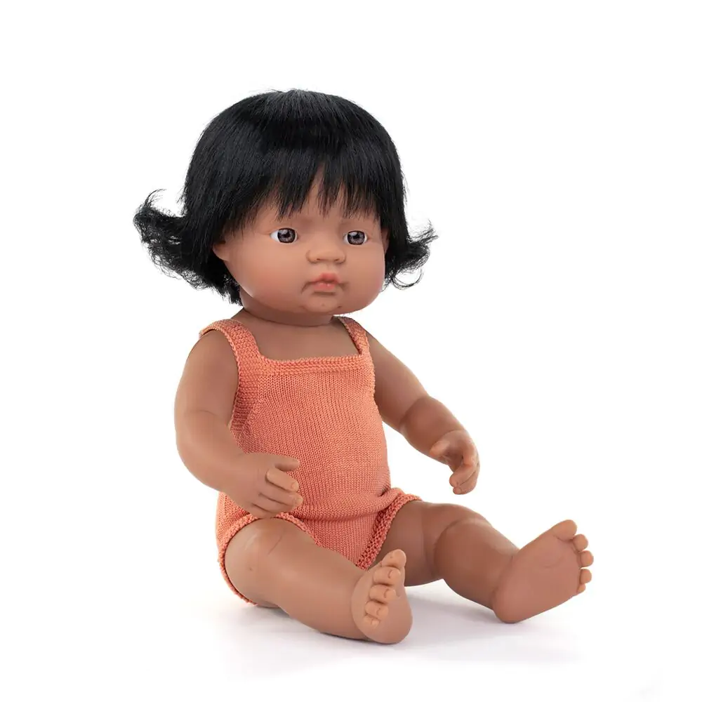 Miniland Puppe Anatomisch korrekt Haare hispanic girl 38 cm (inkl. Kleidung)