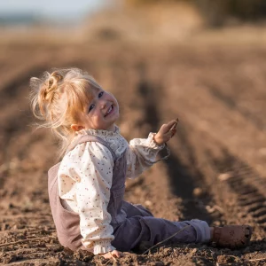 Lille Havn Flanellbluse mit Rüschenkragen