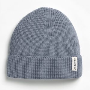 Halfen Strick-Beanie Merino Rauchblau