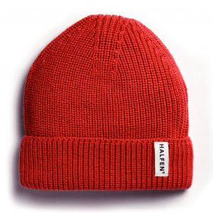 Halfen Strick-Beanie Merino rot