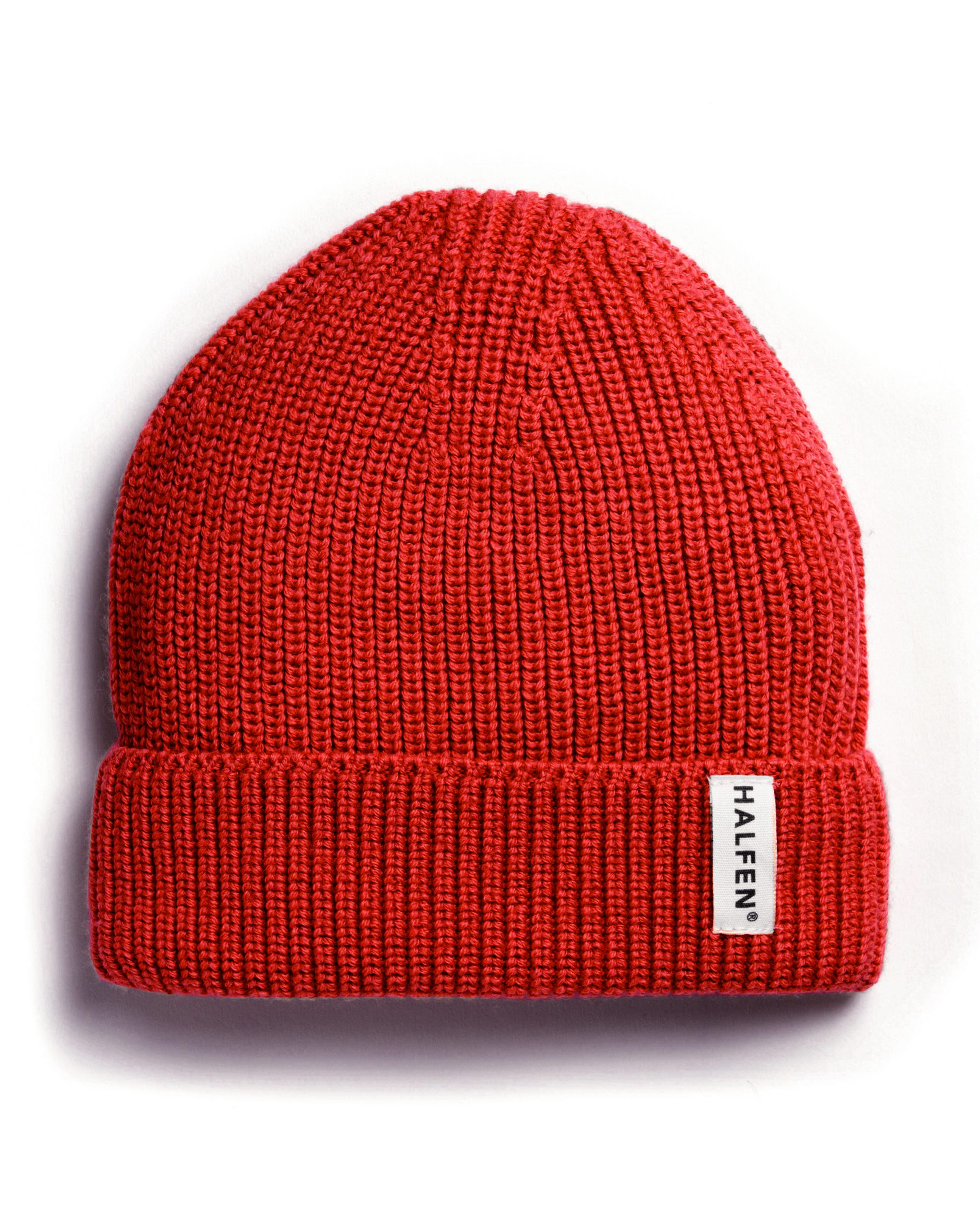 Halfen Strick-Beanie Merino rot
