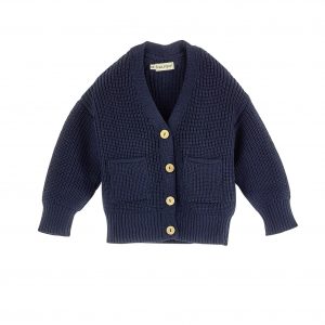 Halfen Grobstrick Cardigan Marine
