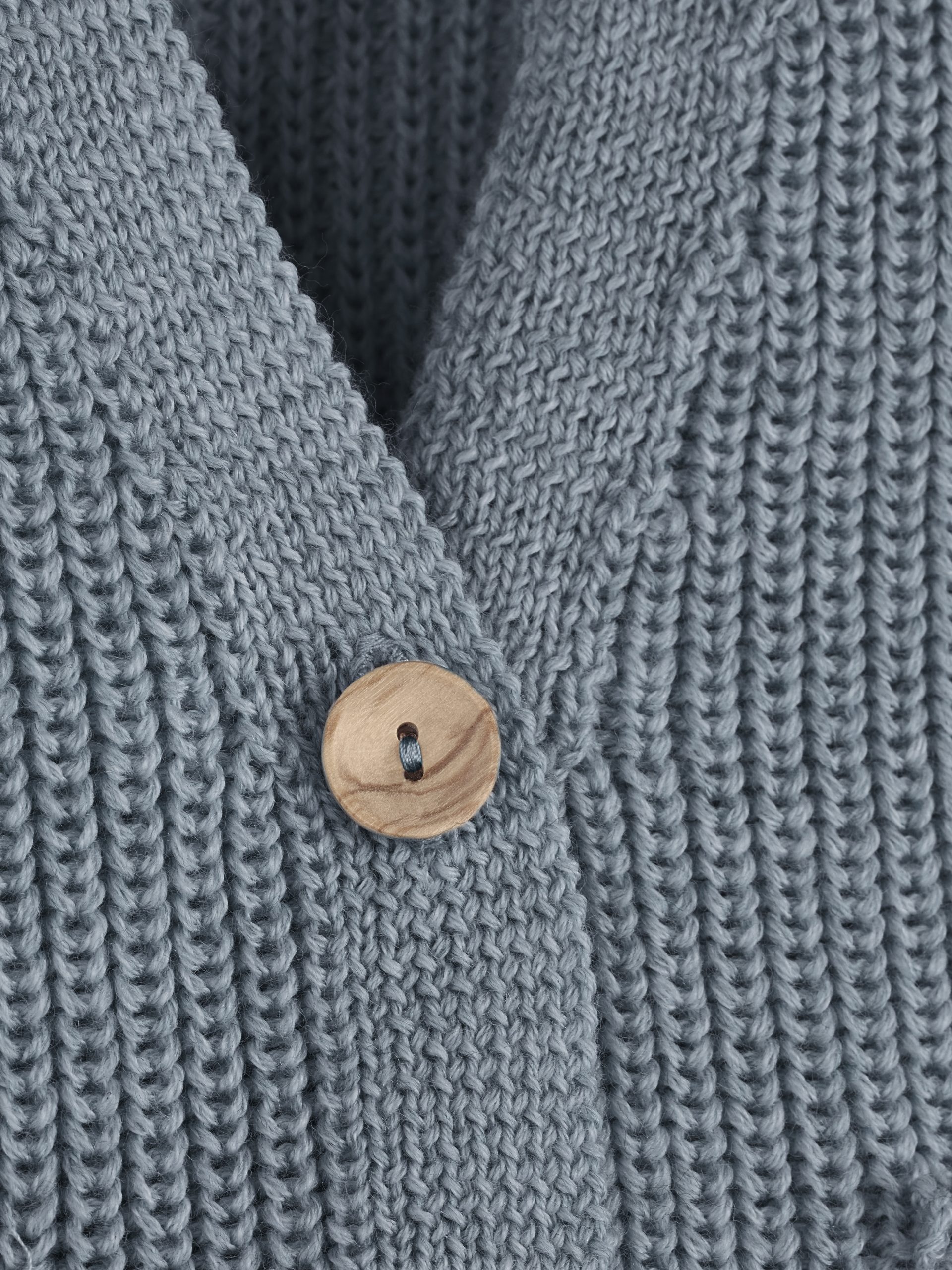 Halfen Grobstrick Cardigan Rauchblau – Bild 2