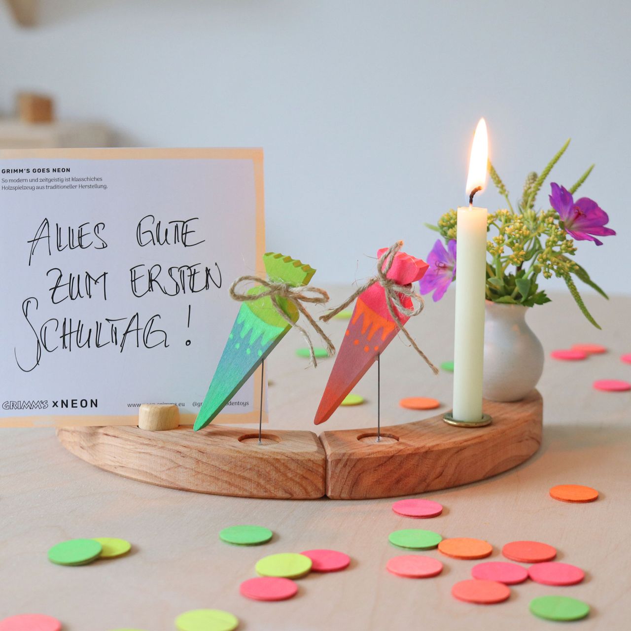 Grimms Steckfigur Schultüte Neonpink – Bild 2