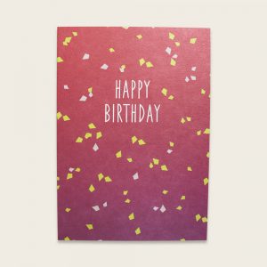 ava&yves Postkarte Konfetti rot/lila/gelb – Happy Birthday