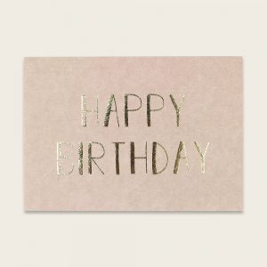 ava&yves Postkarte mit Goldeffekten, rosa – Happy Birthday