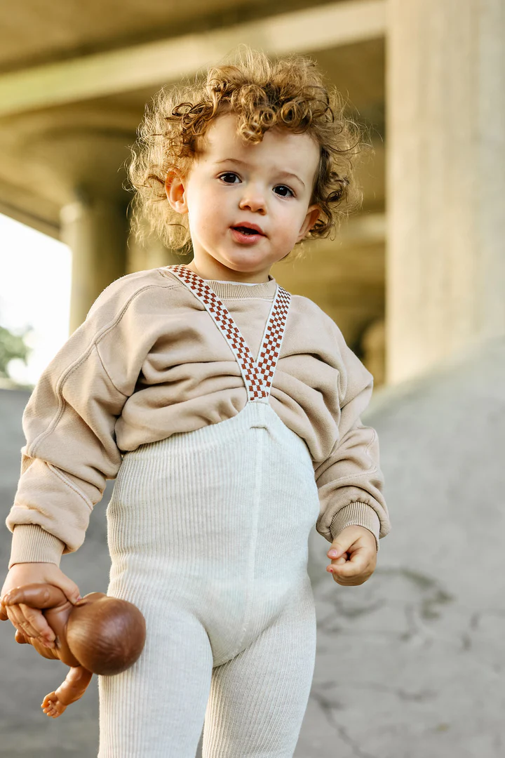 Silly Silas Footless Cotton Tights Cream blended checked – Bild 2