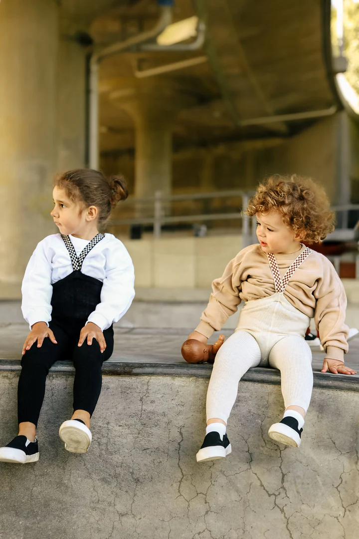 Silly Silas Footless Cotton Tights Cream blended checked – Bild 3