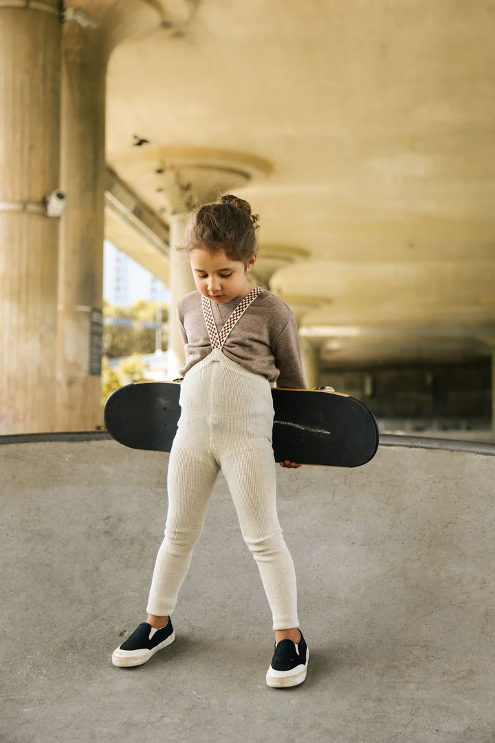 Silly Silas Footless Cotton Tights Cream blended checked – Bild 4