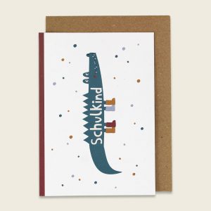 ava&yves Klappkarte Krokodil – Schulkind