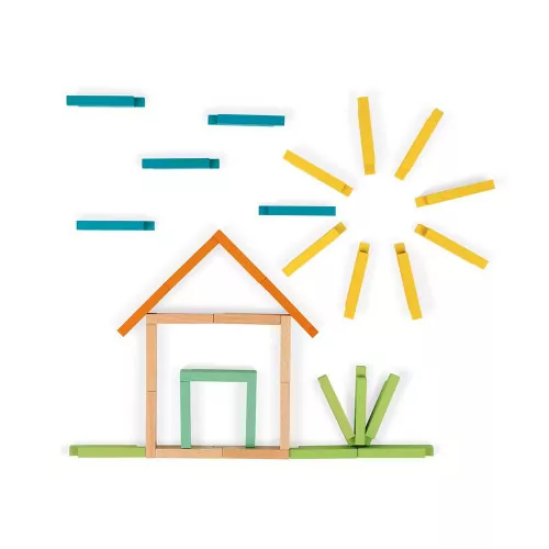 Janod Konstruktionsset 100 Teile Holz – Bild 8