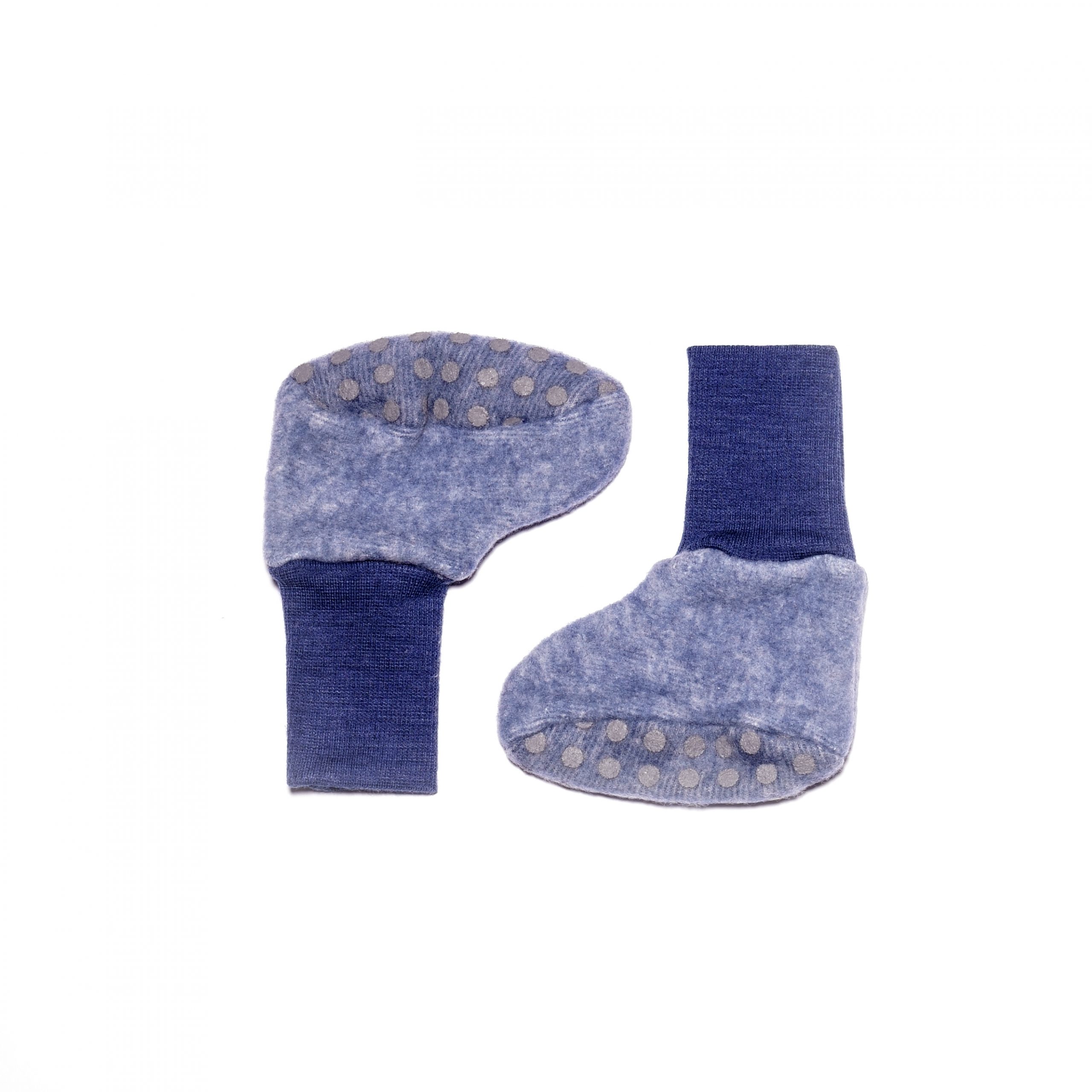 Cosilana Babyschuhe Wolle/Baumwollfleece blau