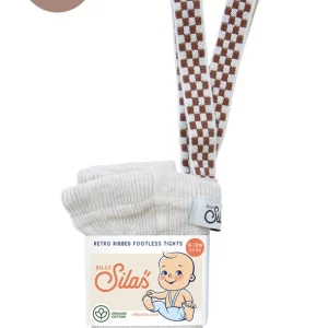 Silly Silas Footless Cotton Tights Cream blended checked