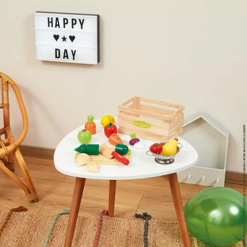 Janod Obst- und Gemüse-Set "Green Market" mit Zubehör im Kasten – Bild 2