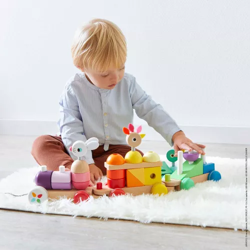 Janod Nachziehzug Hase, Huhn Und Ente Groß – Bild 2