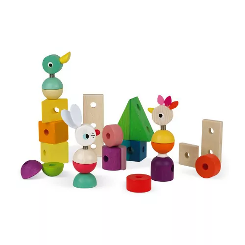 Janod Nachziehzug Hase, Huhn Und Ente Groß – Bild 6