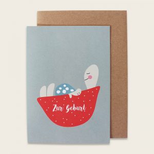 Ava&Yves Klappkarte Schildkröte „Zur Geburt“