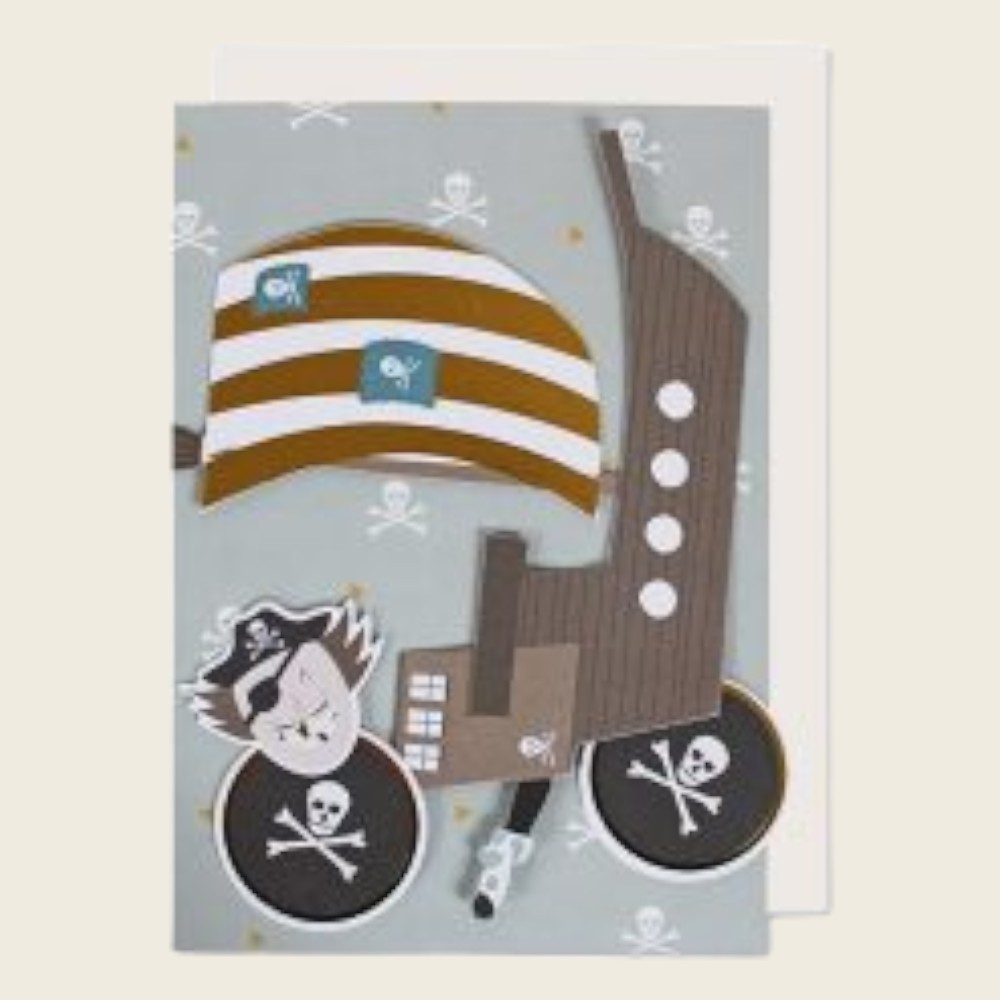 Ava&Yves Postkarte Pirat mit Popup-Elementen, Format DIN A5
