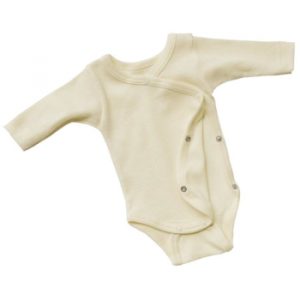 Engel Natur Frühchen und Baby Wickelbody Wolle Seide Langarm natur