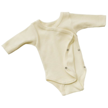 Engel Natur Frühchen und Baby Wickelbody Wolle Seide Langarm natur