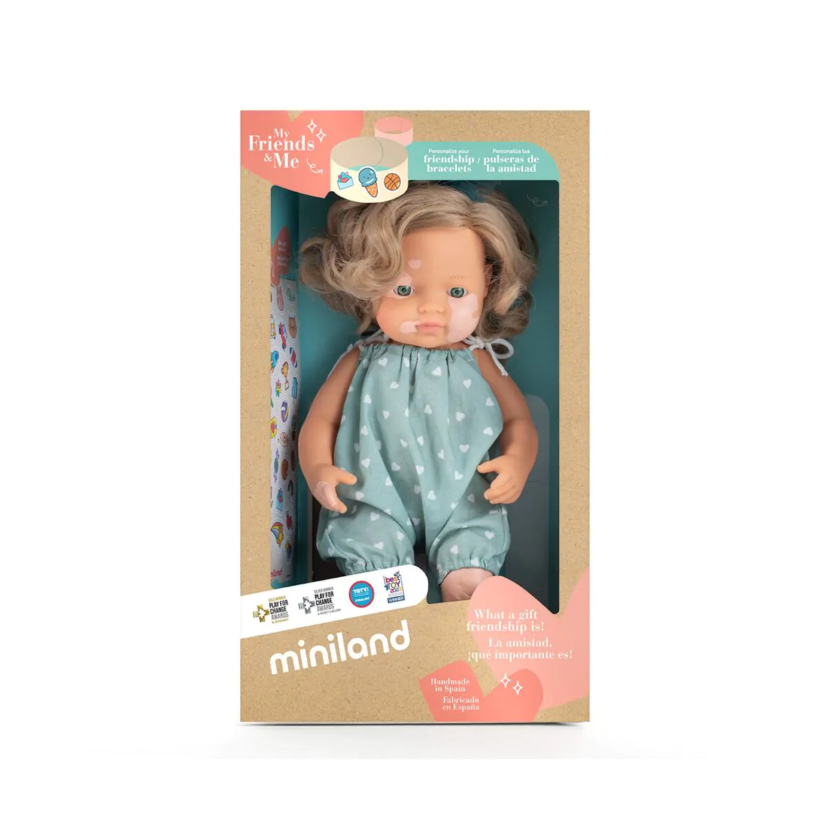 Miniland Puppe mit Pigmentflecken 38cm (inkl. Kleidung) – Bild 6