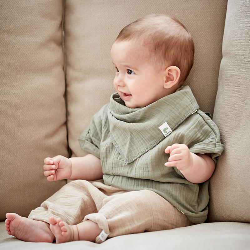 GOTS BABY BOY-Hemd, Kurzer Arm Musselinstoff – Bild 3