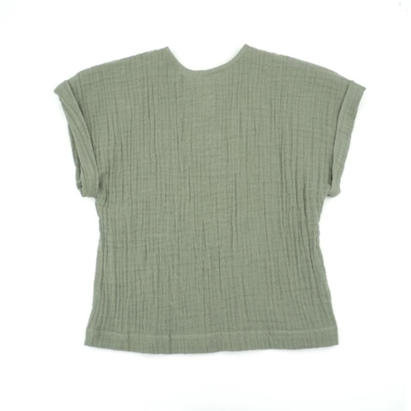 GOTS BABY BOY-Hemd, Kurzer Arm Musselinstoff – Bild 2