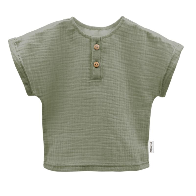 GOTS BABY BOY-Hemd, Kurzer Arm Musselinstoff