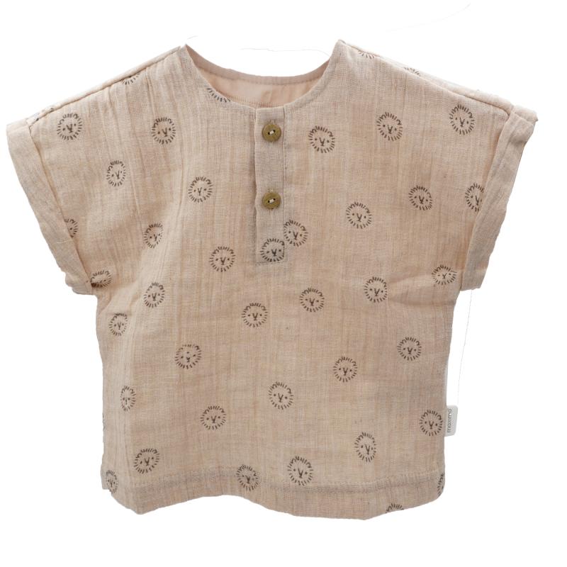 GOTS BABY BOY-Hemd, Kurzer Arm Musselinstoff