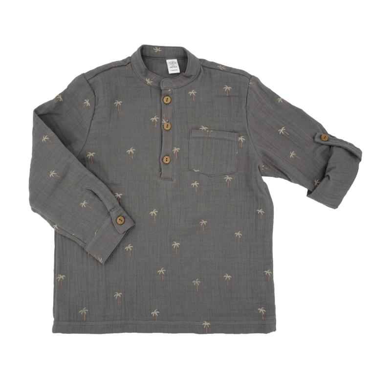 Maximo GOTS MINI BOY-Hemd, langer Arm Musselinstoff