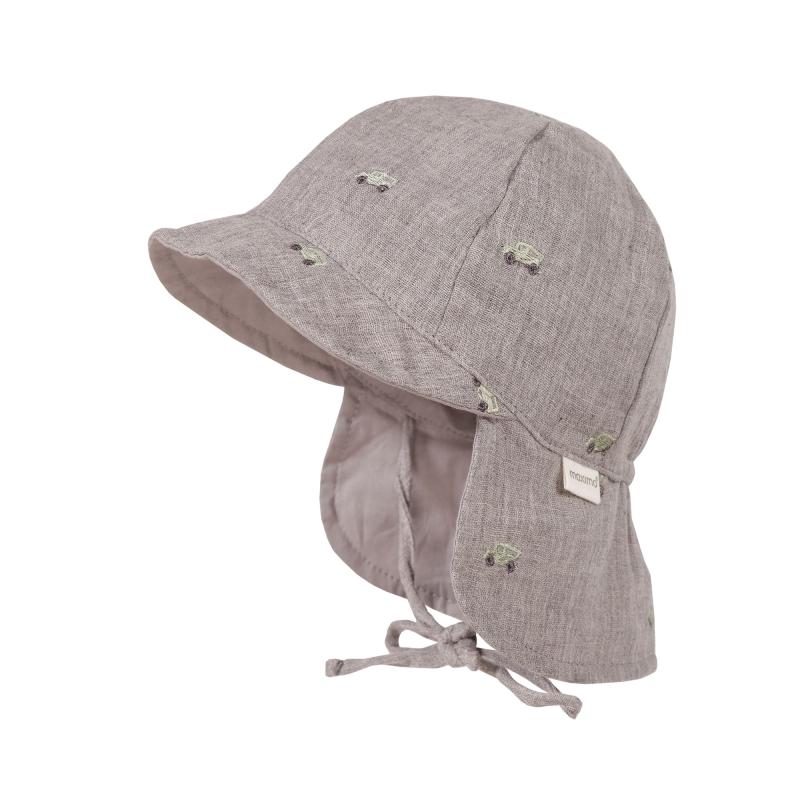 Maximo GOTS BABY-Schildmütze Nackenschutz, Musselinstoff, Futter, UV