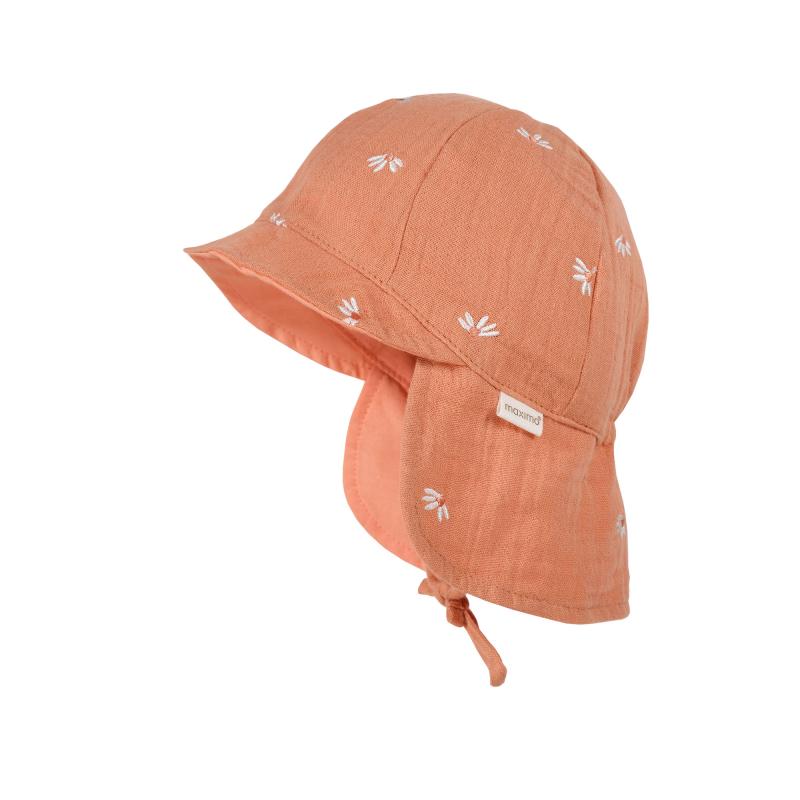 Maximo GOTS BABY-Schildmütze Nackenschutz, Musselinstoff, Futter, UV