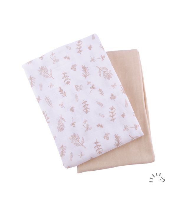 popolini 2x Mullwindel Baumwolle GOTS