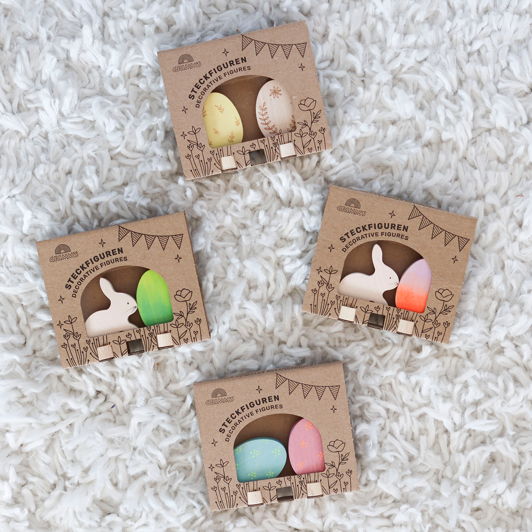 GRIMM'S Steckfiguren Osterset BATIK orange – Bild 2