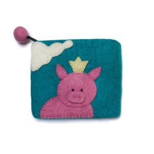 Gamcha Geldbörse, Schwein, Blau