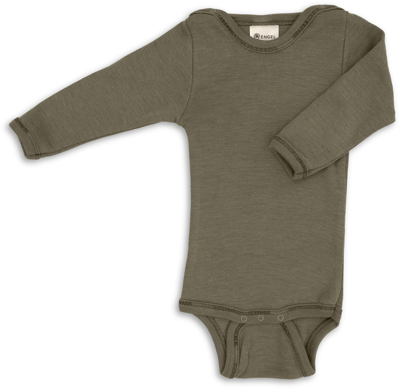 Engel Olive Baby Body langarm, mit Druckknöpfen GOTS