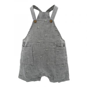 Maximo GOTS BABY-Latzshorts, Taschen Musselinstoff, Futter, Windelöffnung