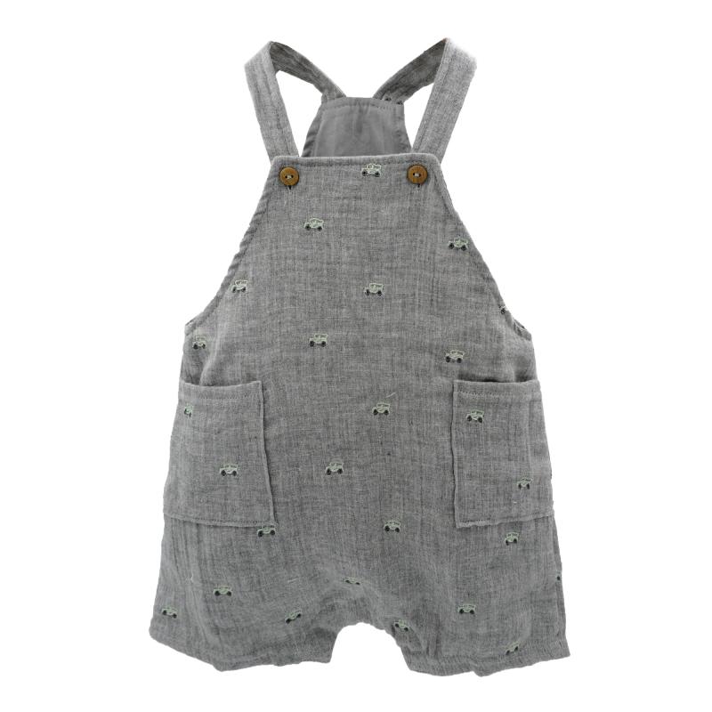 Maximo GOTS BABY-Latzshorts, Taschen Musselinstoff, Futter, Windelöffnung