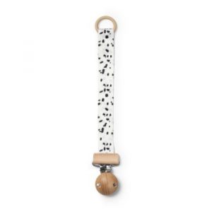 Elodie Schnullerband mit Holzdetail - Dalmatian Dots
