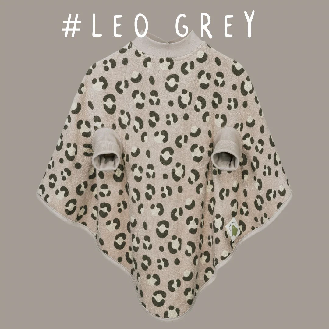 Little Casimir Lätzchen “Boo“-Frottee Waterproof Leo grey