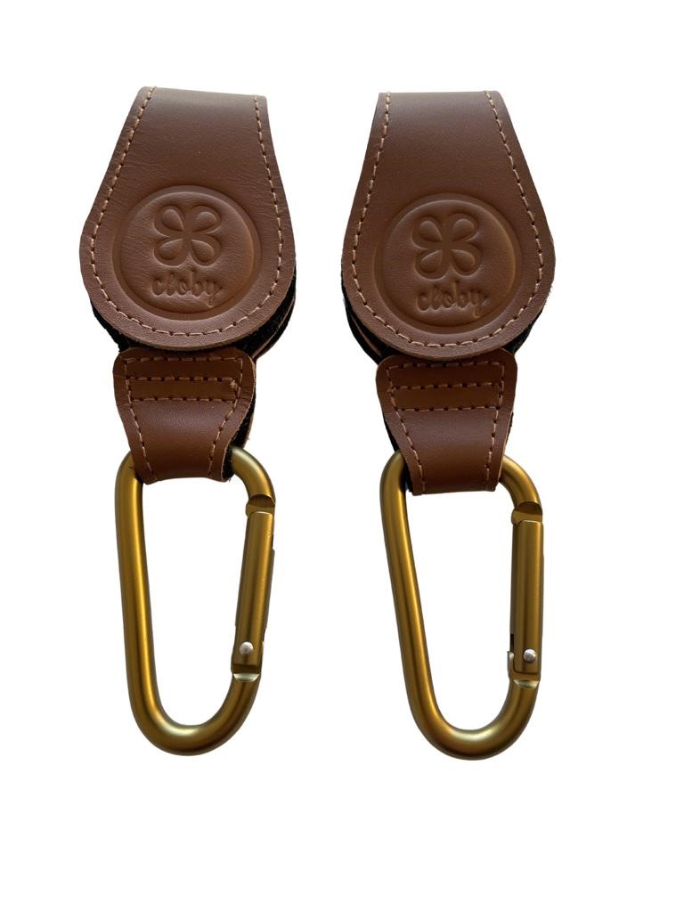 Cloby Kinderwagen Haken Leder braun