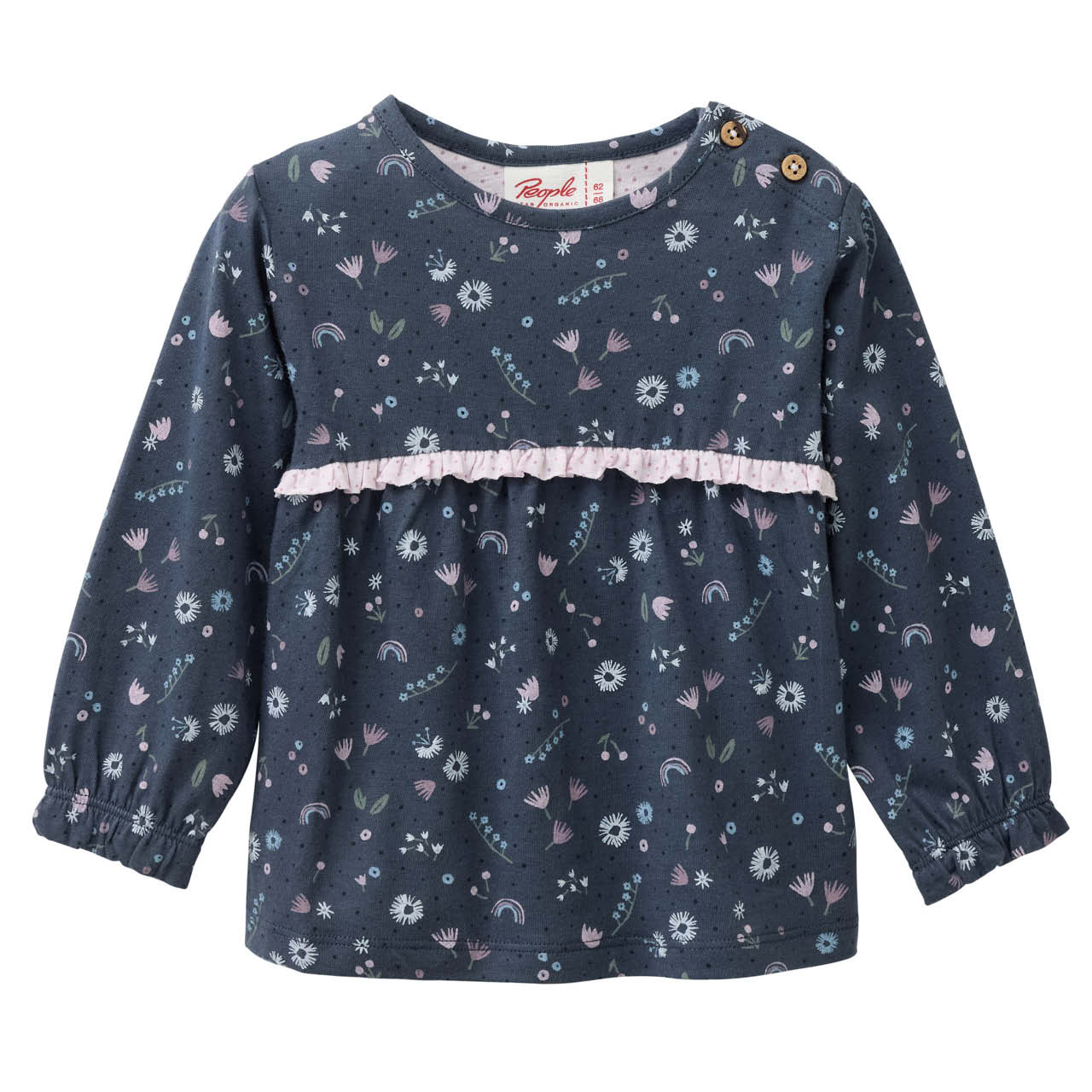People wear OrganicLangarmshirt Gänseblümchen indigoblau