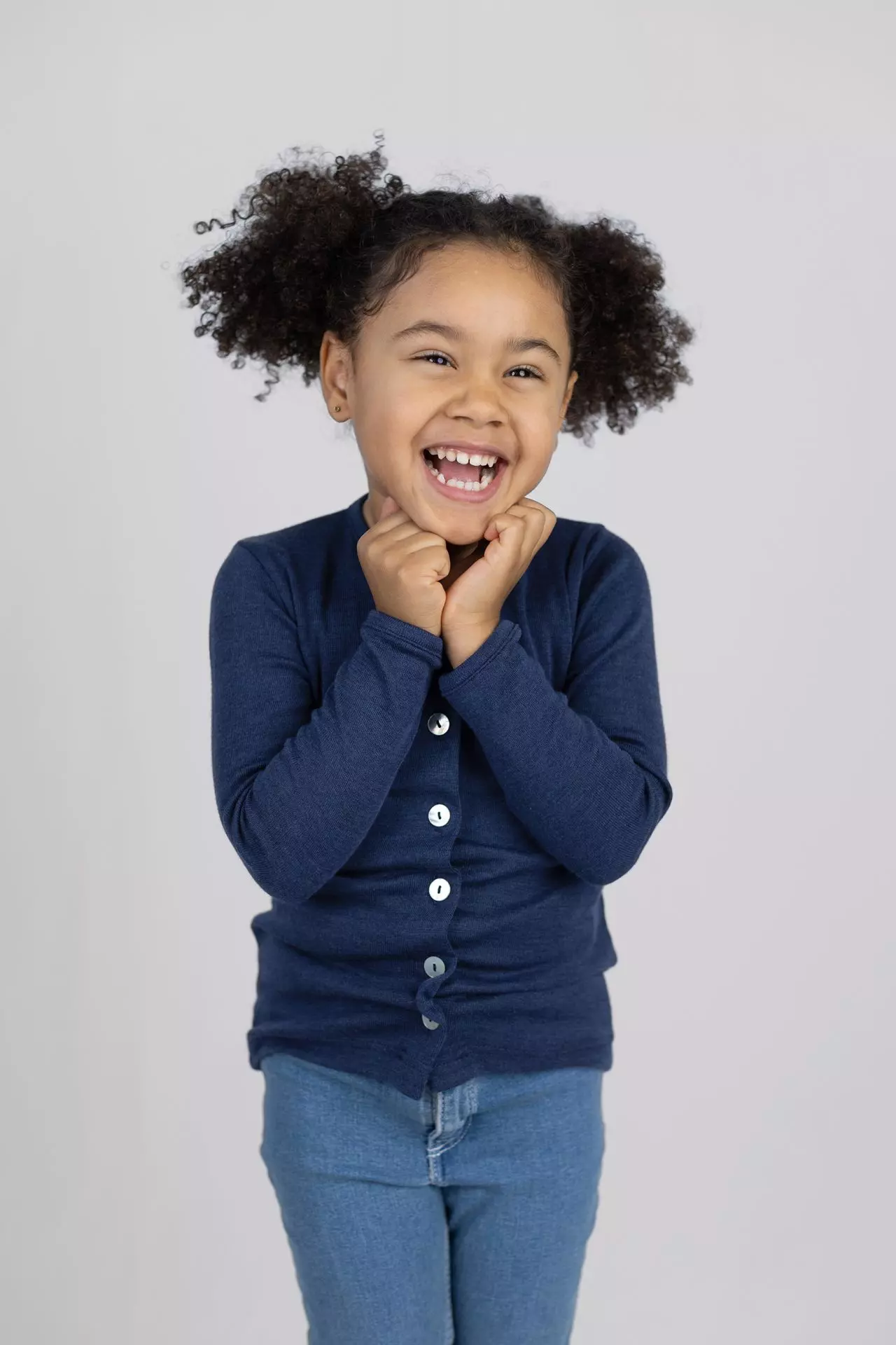 Jäckchen Wolle/Seide marine