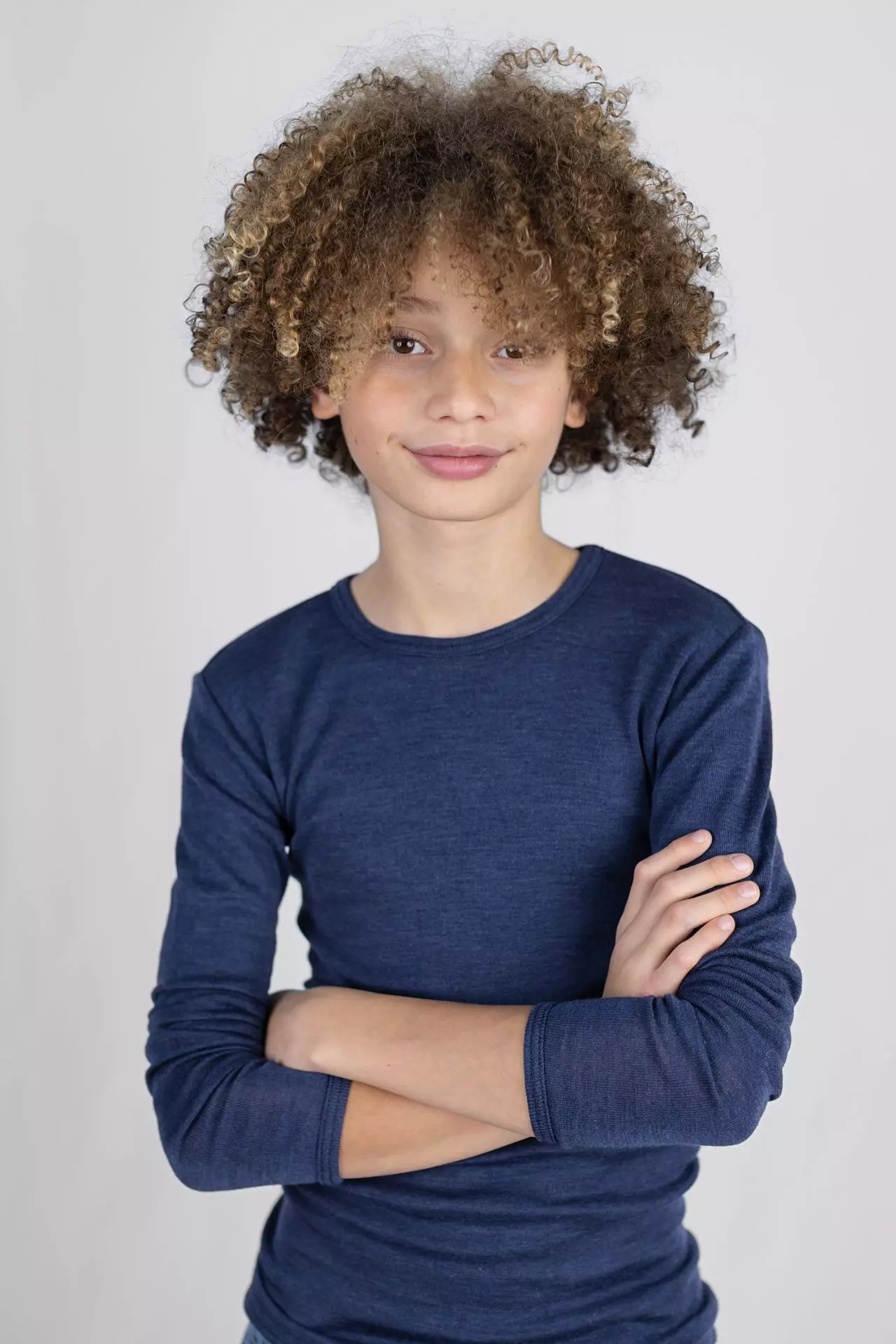 Engel Langarmshirt Wolle/Seide marine