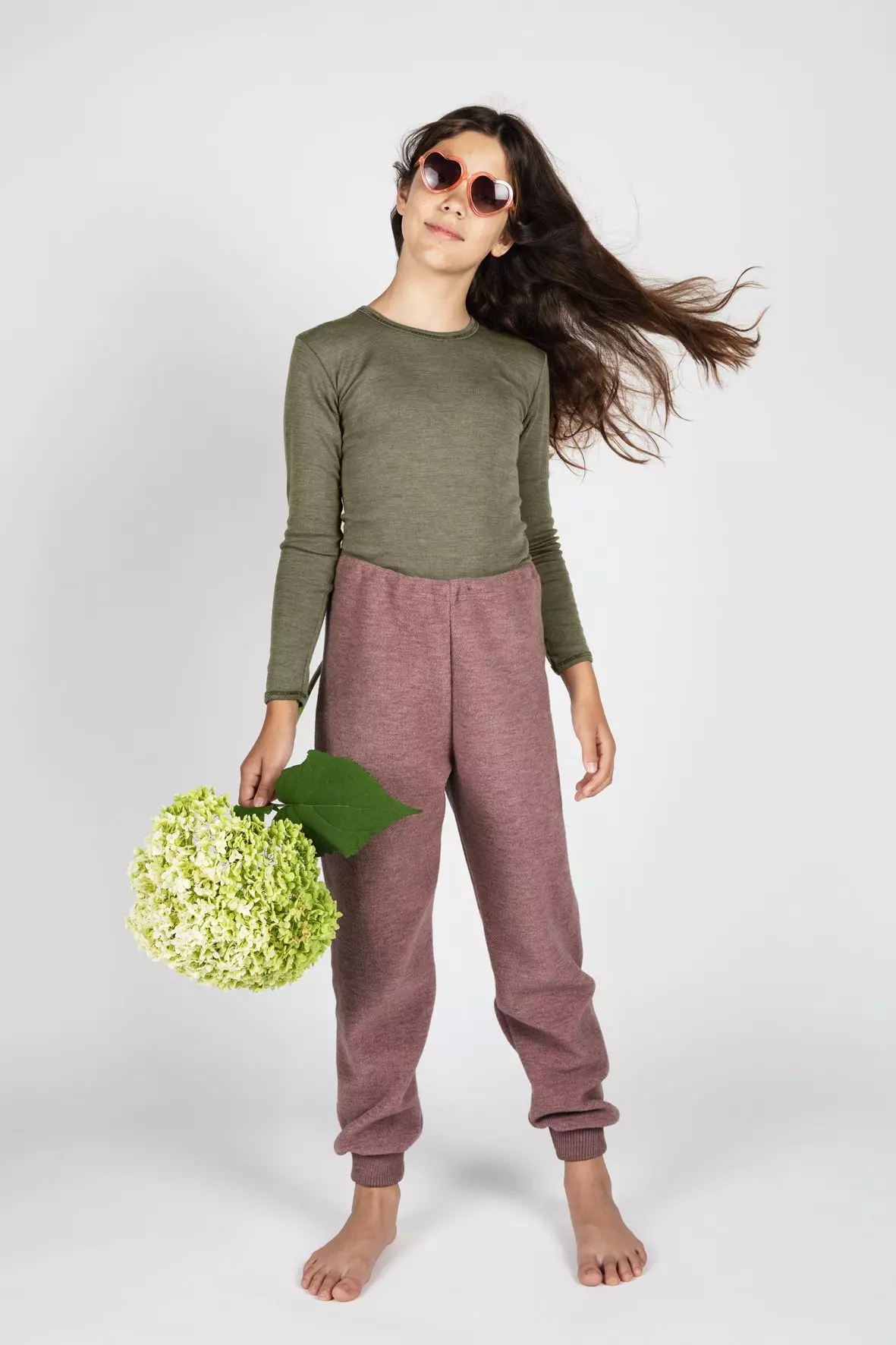 Engel Langarmshirt Wolle/Seide Olive