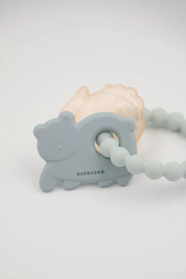 Bamboom Beißring Bär und Fisch zum Zahnen - BLAU – Bild 2