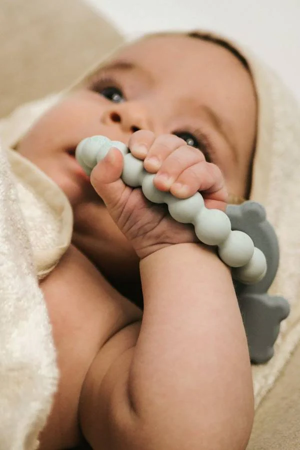 Bamboom Beißring Bär und Fisch zum Zahnen - BLAU – Bild 7