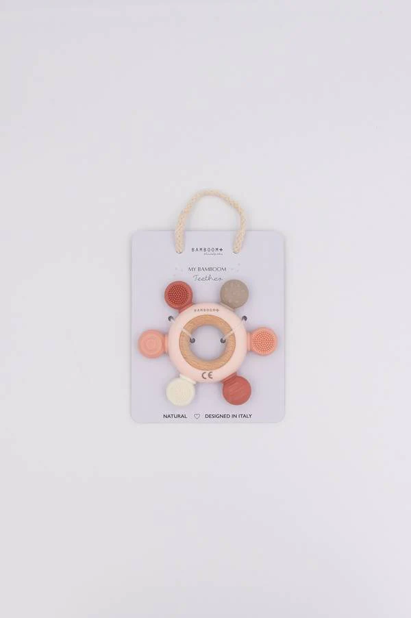 Bamboom Beißring aus Holz und Silikon - ROSA – Bild 2